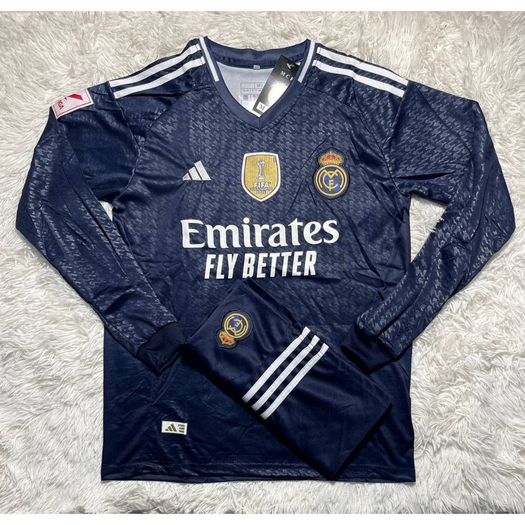 เสื้อฟุตบอล ทีม เรียลมาดริดแขนยาว เสื้อพร้อมกางเกงชุดกีฬาเนื้อผ้าดีใส่สบาย2024/2025