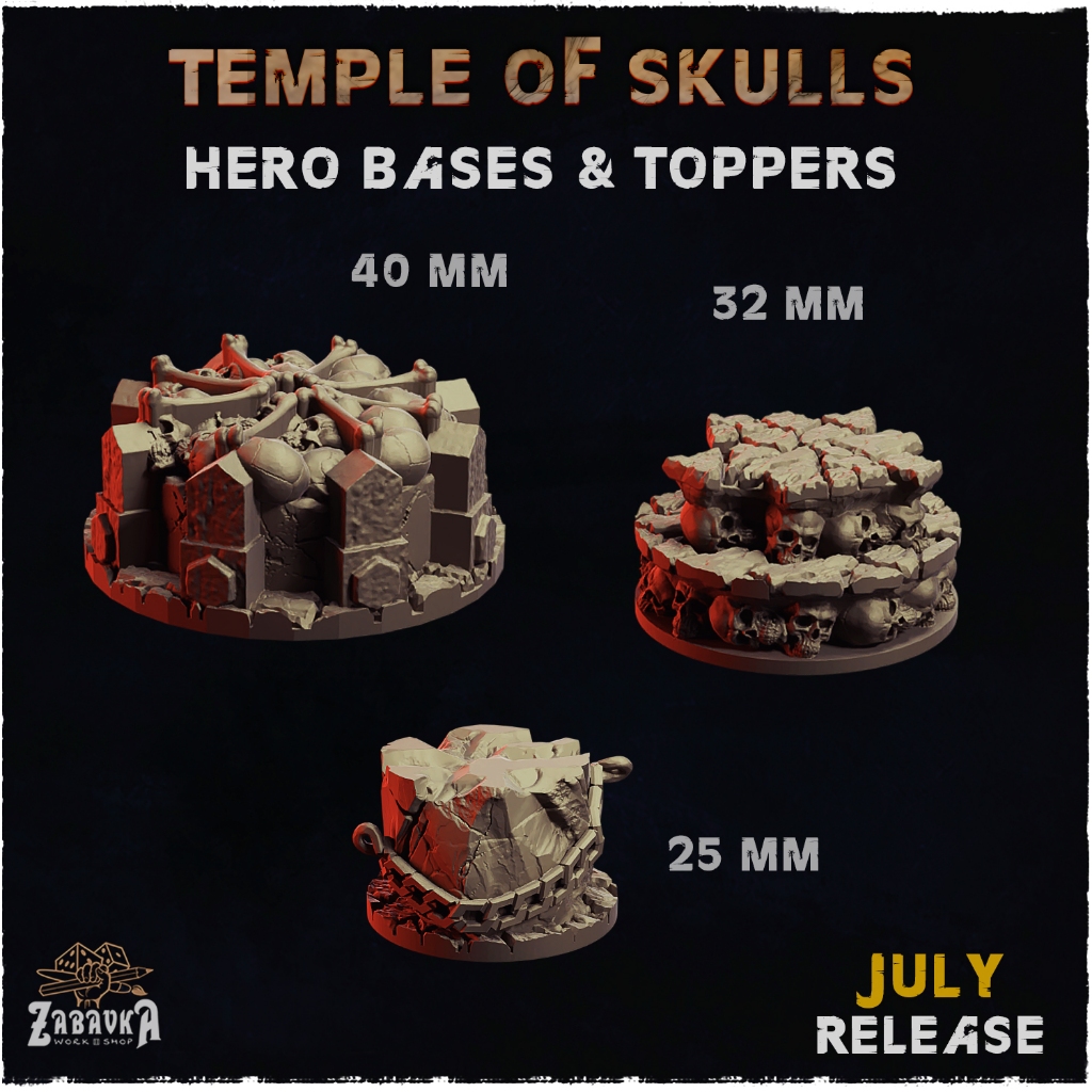 Temple of skulls miniature bases จัดส่งได้ใน1-3วัน ฐานโมเดล warhammer 40k aos [Designed by Zabavka]