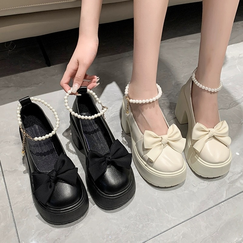 🔥ส่งใน24ชม🔥รองเท้าแมรี่เจน รองเท้าส้นสูงแมรี่เจน เหมาะสำหรับไปทำงานและงานปาร์ตี้ ไม่เจ็บเท้า