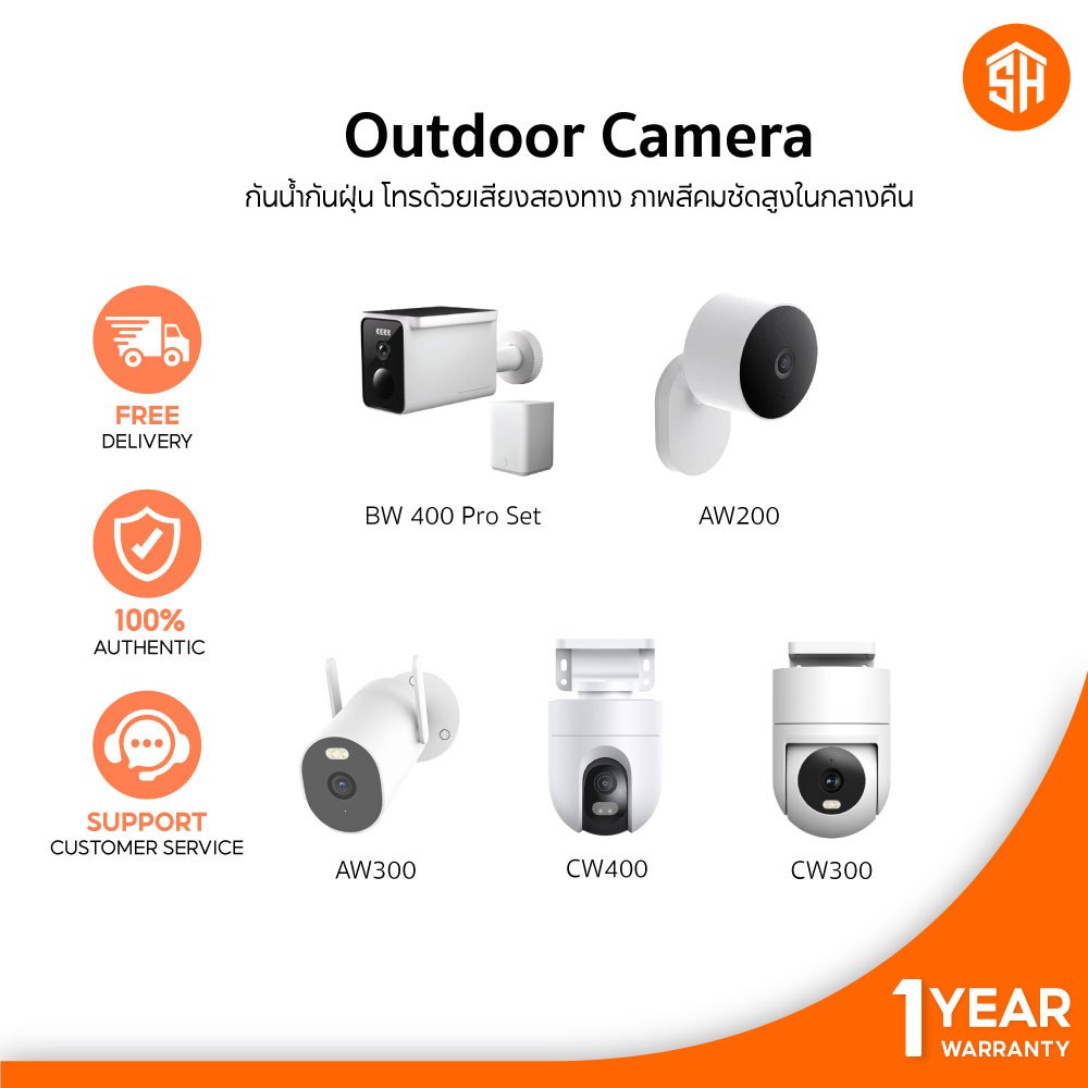 [ประกันศูนย์ไทย] Xiaomi Outdoor Camera AW 200 / AW 300 / CW 300 / CW 400 / BW 400 pro set กล้องวงจรปิด