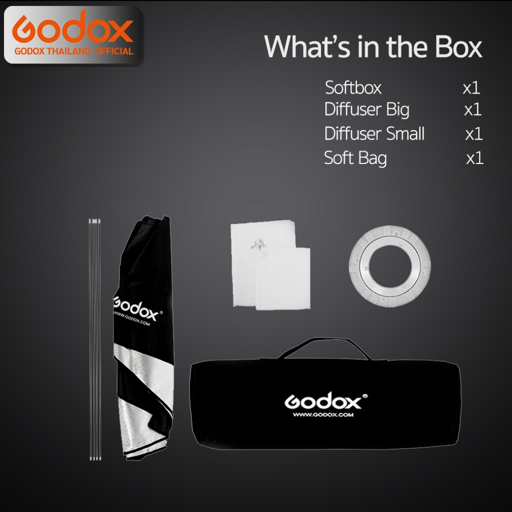 Godox Softbox SB-BW 22*90 cm. Quad Assemble Softbox ( Bowen Mount )