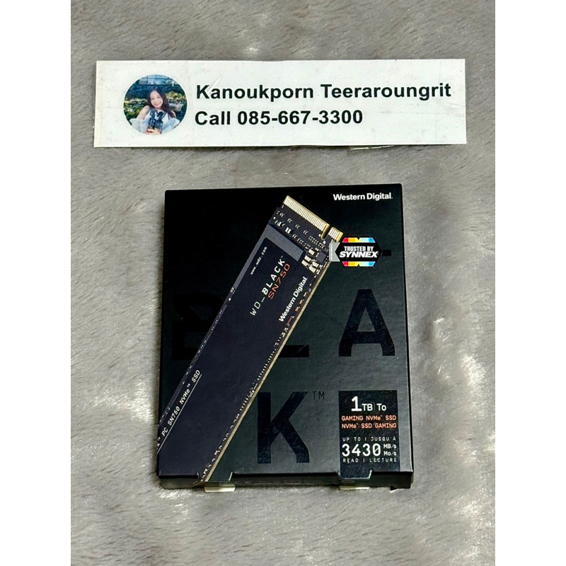 1 TB SSD (เอสเอสดี) WD BLACK SN750 - PCIe 4x4/NVMe M.2 2280 (Read and Write 3430 MB)มีประกัน