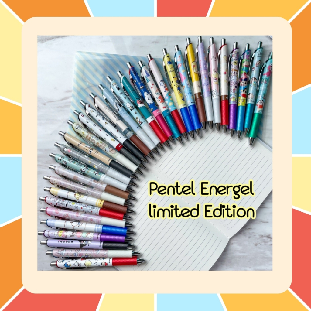 (ลายเยอะที่สุด!!) ปากกา Pentel Energel ลาย ลิขสิทธิ์แท้ นำเข้าจากญี่ปุ่น Sanrio Snoopy Disney San-x Moomin ปากกาเจล