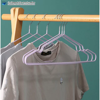 PAUS BIRU ร่องกันผ้าลื่น 10สี 60 ชิ้น/ 1 เเพ็ค ไม้แขวนเสื้อพลาสติกกันลื่น ที่แขวนเสื้อยืดหยุ่นได้