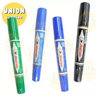 (USP)💢ราคาส่ง💢(ชุด12สีครบ)แท้💯 ปากาเคมี2หัว ตราม้า ชุด12สี ปากกาเคมี 2 หัว เคมี Horse Twin Marker (บรรจุ1ชุด)