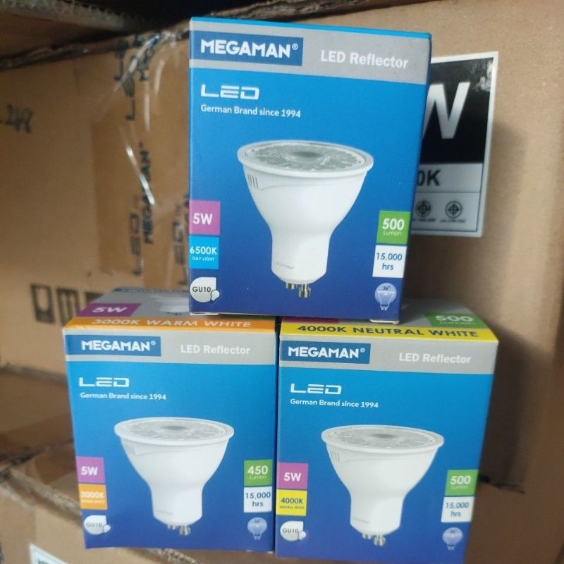 LED GU10 5W 170-240v มีให้เลือกสรรหาลายแสง 36D Megaman