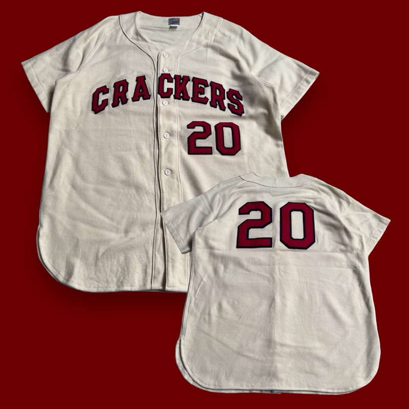เสื้อเบสบอล MLB - EBBETS FIELD FLANNELS - ATLANTA CRACKERS - HARRY “THE HAT” WALKER #20 มือสองของแท้