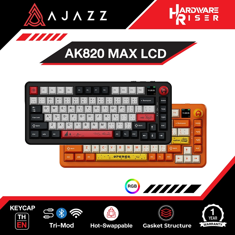 Ajazz AK820 Max LCD คีย์บอร์ดขนาด 75% พร้อมจอ LCD Display Screen / Gasket Mechanical Keyboard