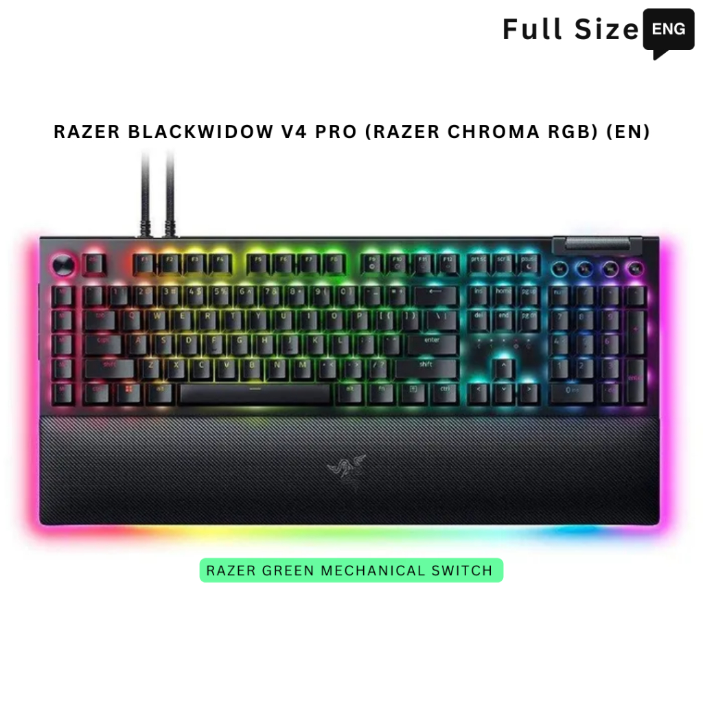 พร้อมส่ง!! Razer Blackwidow V4 Pro - (RAZER CHROMA RGB) [ Yellow Switch ] (แป้นพิมพ์ EN)