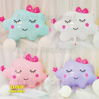 [ร้านไทย] - 🎈ลูกโป่งก้อนเมฆหน้ายิ้มใบใหญ่ 4 สี [ขาว ฟ้า ชมพู ม่วง]🎈
