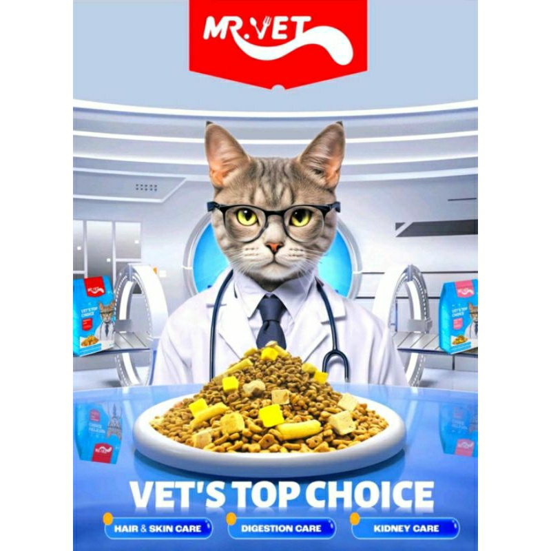 Mr.Vet อาหารแมวผสมฟรีซดราย 50g.