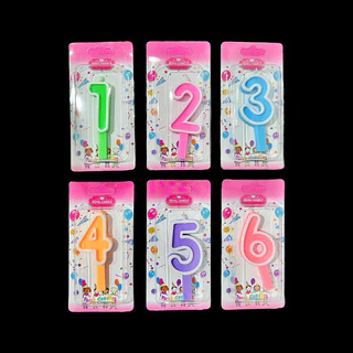 Number Candle เทียนตัวเลข สีพาสเทล 1 แพ็คบรรจุ 10 ชิ้น/เลข