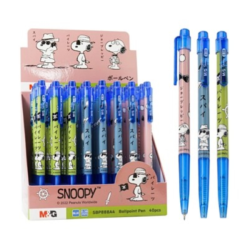 ปากกาลูกลื่น M&G SBP888A4 Snoopy 0.38มม. น้ำเงิน