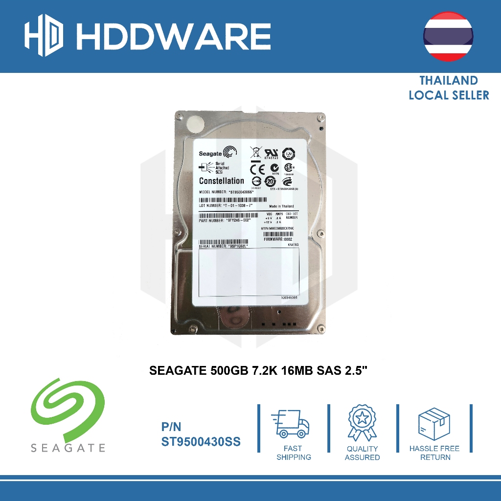 Seagate Constellation 500GB 7.2K 16MB SAS 2.5" // ST9500430SS // 9FY246-002