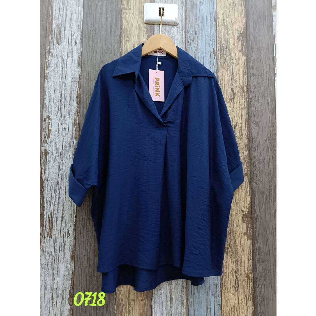 0718 สอบถามสินค้าก่อนสั่งซื้อนะคะ เสื้อเชิ้ตแขนสั้น ผ้าไหมสลาฟ อก: 50" ยาว 28"