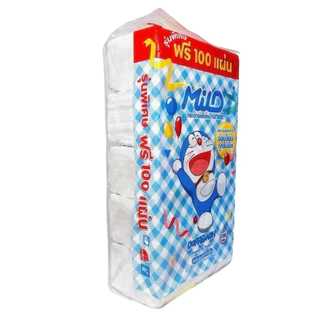 MILD DORAEMON กระดาษทิชชู่เช็ดหน้ามายด์โดราเอมอน 150+20แผ่น ยกแพ็ค5ห่อ
