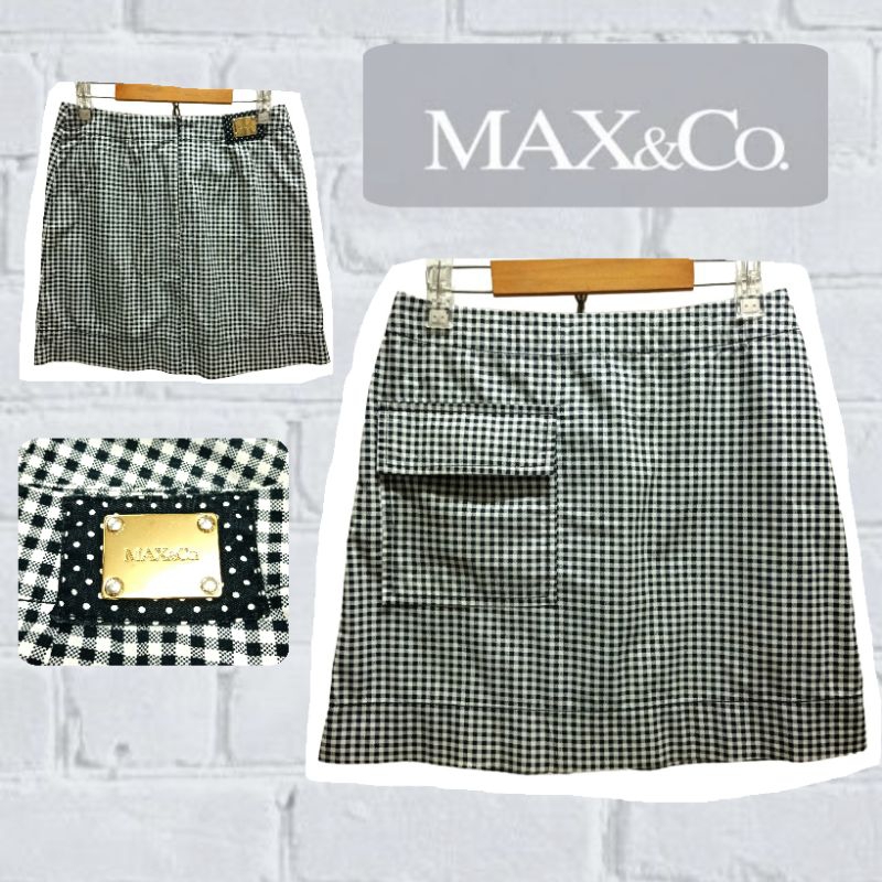 P7🦝Max&Co. กระโปรงสั้นลายตาราง