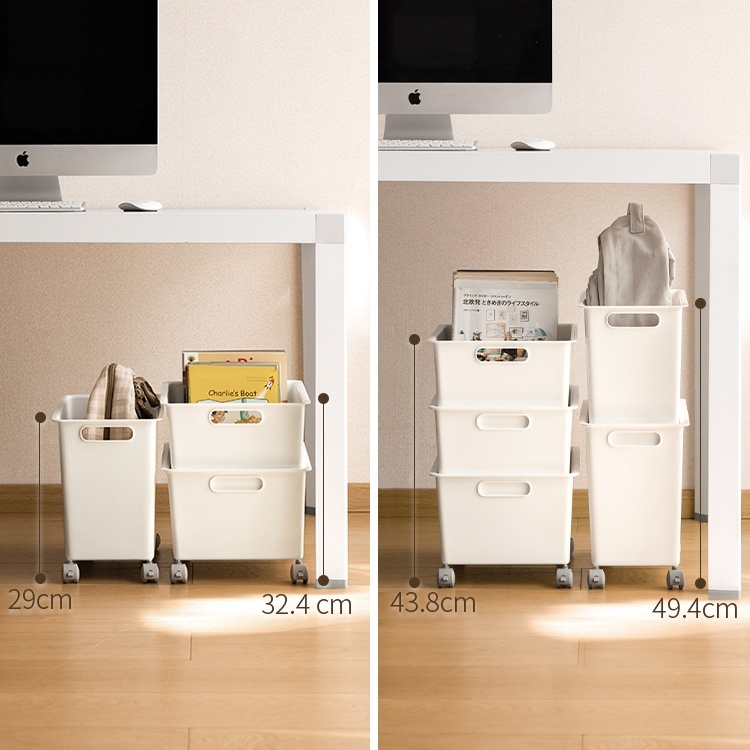 Enjoymore กล่องเก็บของมีล้อ กล่องเก็บของใต้โต๊ะ กล่องจัดระเบียบ - รูปที่ 2