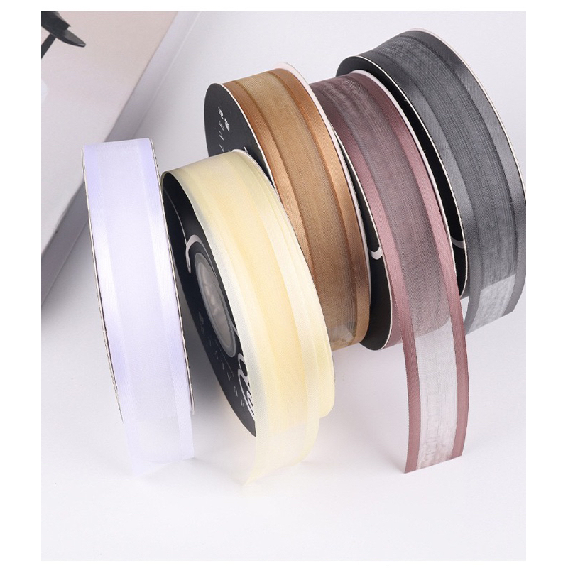 ริบบิ้นชีฟองแบบมีกรอบ กว้าง 2.5 cm Chiffon Ribbon