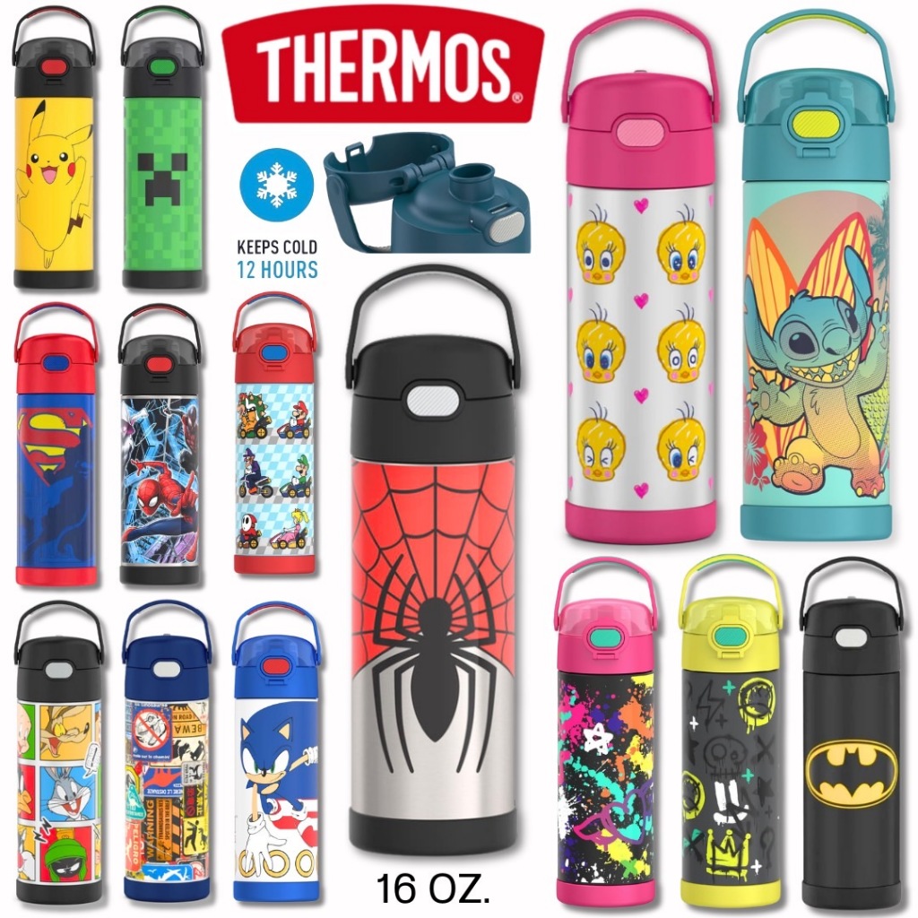 ของแท้🇺🇸 ลายใหม่ 2025💢กระติกน้ำ 16oz Thermos Funtainer [473ML] ยกดื่ม กระติกน้ำสูญญากาศ เก็บความเย็น ได้ 12 ชั่วโมง