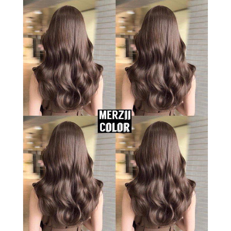 (MERZii Color สีน้ำตาลเทาหม่นเข้ม Ash brown (พื้นผมระดับ5-6 หรือ 10)