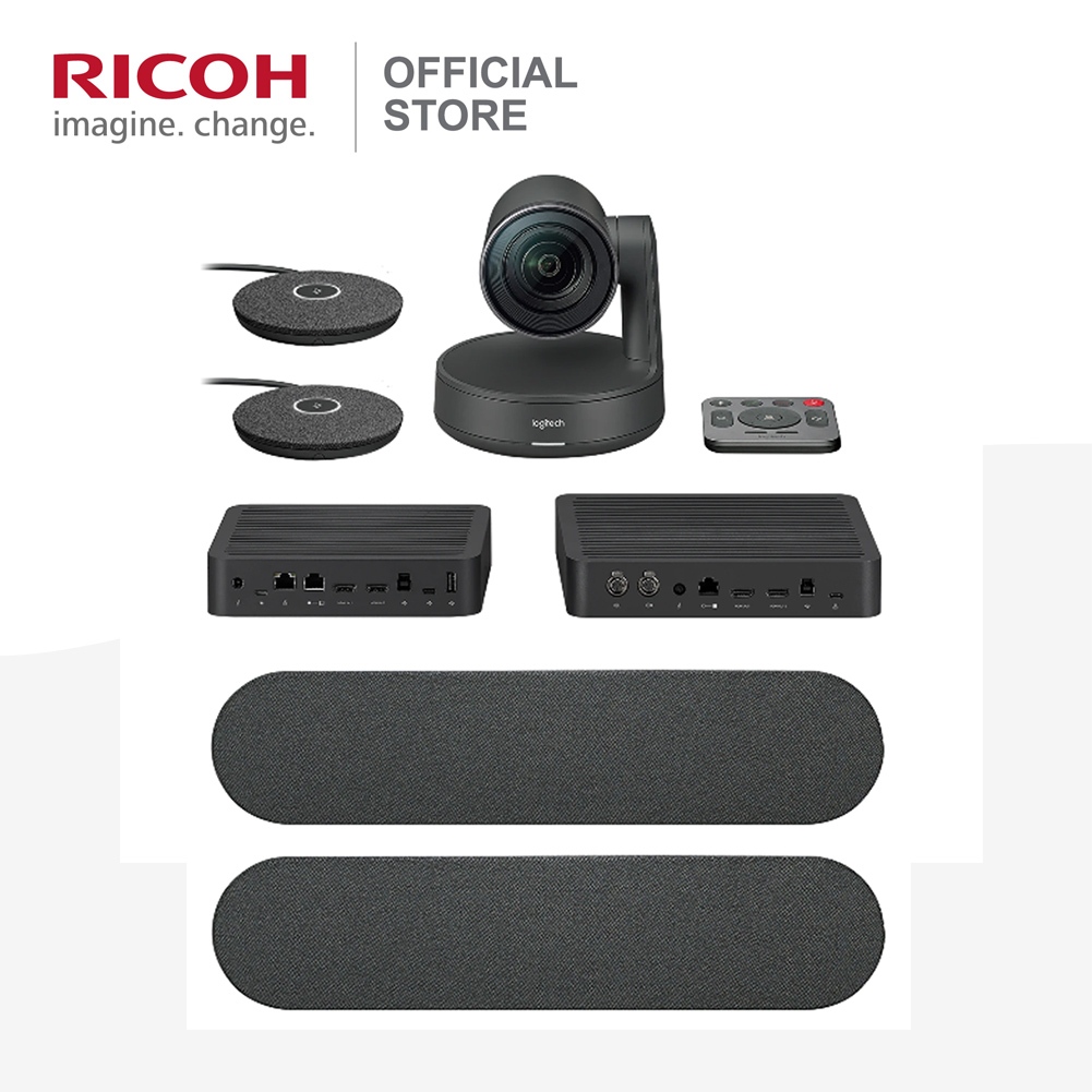 Logitech Rally System Plus (2 speakers, 2 mic) ชุดการประชุมผ่านวิดีโอ ระดับพรีเมียร์ สำหรับห้องขนาดใ