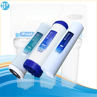 iFresh ไส้กรองน้ำ 5ขั้นตอน 10นิ้ว 3ไส้กรอง PP/เกร็ดคาร์บอน/คาร์บอนบล๊อก สำหรับเครื่องกรองน้ำทั่วไป