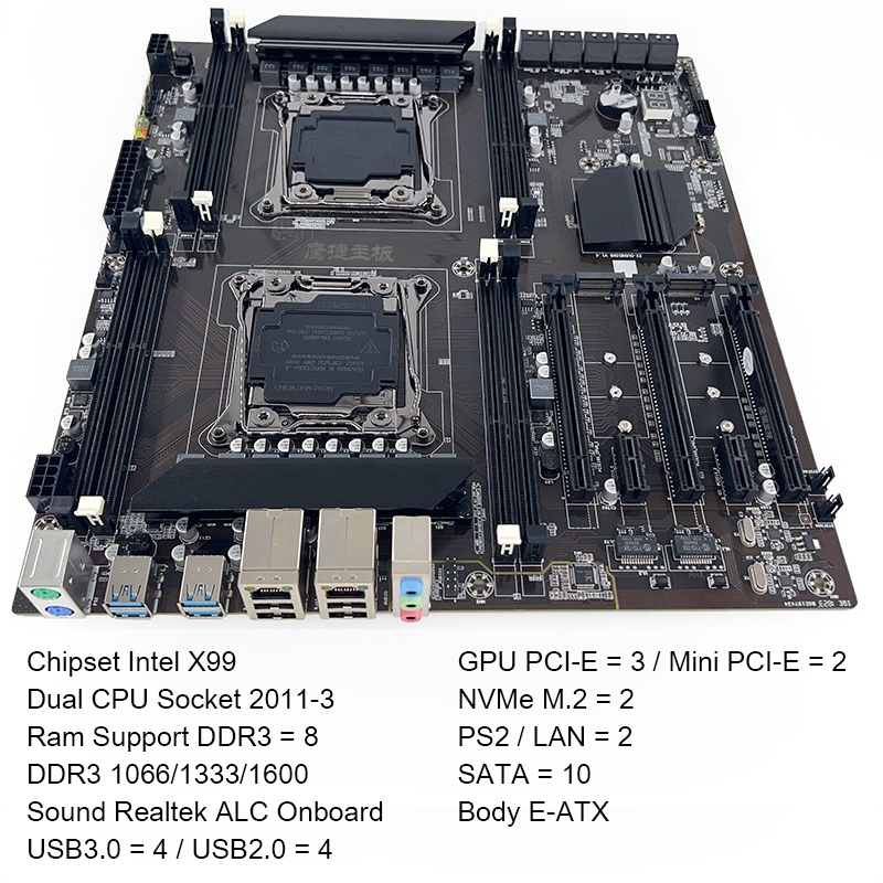 เมนบอร์ด KLLISRE X99 DDR3 DUAL CPU E-ATX LGA 2011-3 WORKSTATION SERVER MAINBOARD MOTHERBOARD XEON ราคา ถูกที่สุด ดีลบีเคเค แกลเลอรีภาพที่ 4