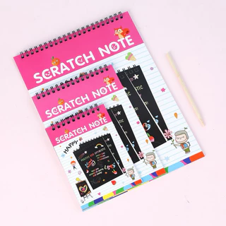🔥พร้อมส่ง🔥สมุดโน๊ตขูดสีรุ้งเกาหลี *มี3ขนาด*สมุดขีดสี กระดาษวาดรูปสีสันสดใส สมุดข่วน สมุดขูดสี ศิลปะ