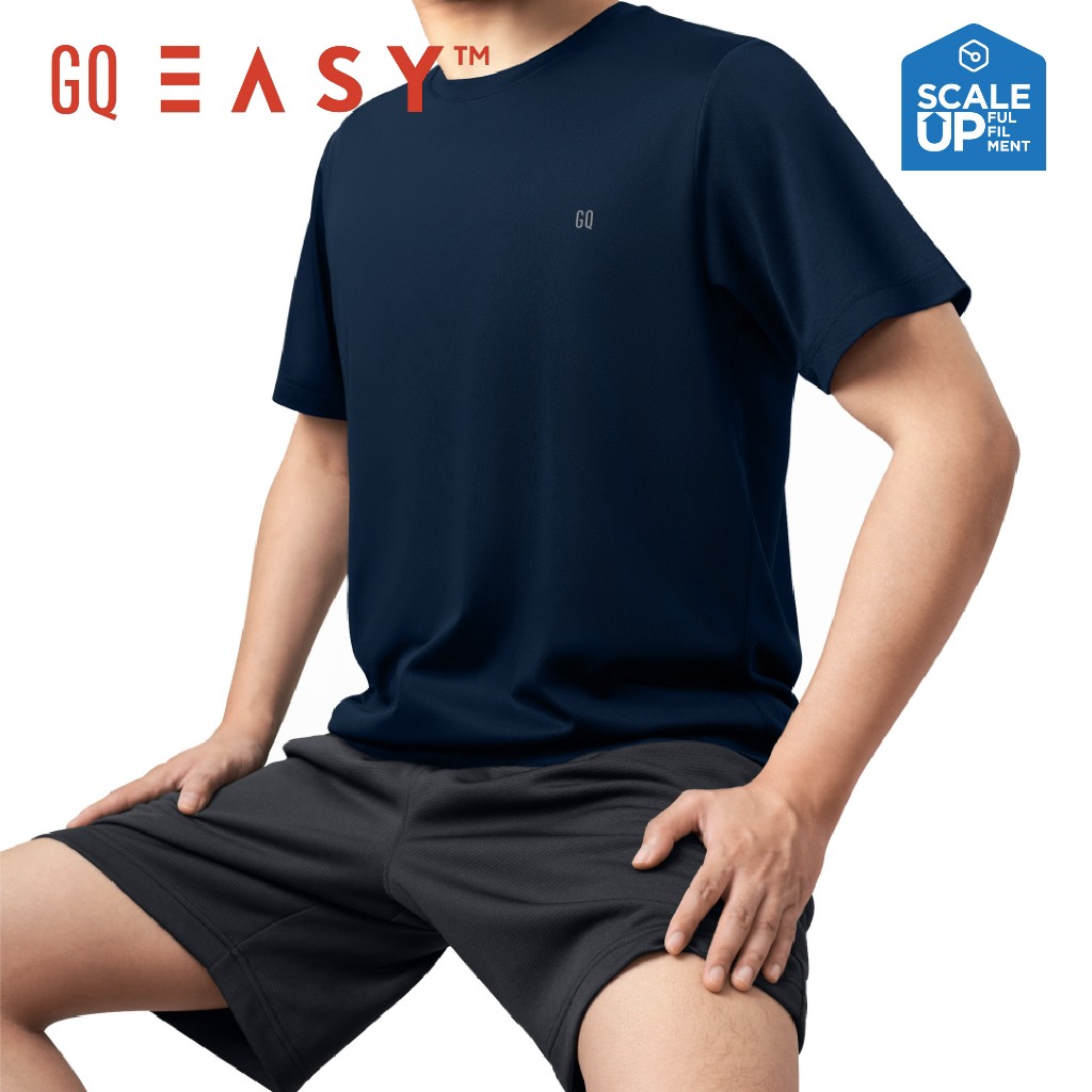 GQ Easy Sport เสื้อกีฬาคอกลม แขนสั้น เสื้อยืดคอกลม สีกรม ของแท้ 💯%