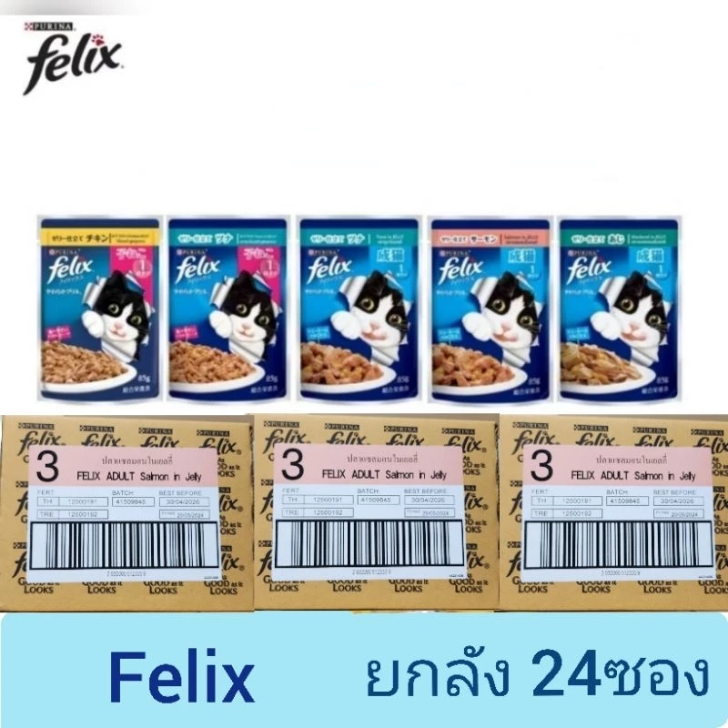 [ยกลัง24ซอง] Felix อาหารเปียก แมว เฟลิกซ์ 85g×24ซอง