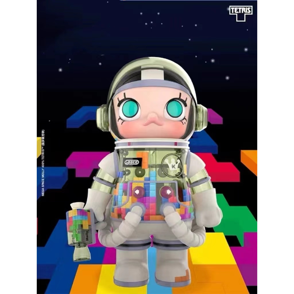 POPMART บับเบิ้ลมาร์ท MOLLY Tetris 400% TETRIS แฮนด์เมด MEGA เครื่องประดับขนาดใหญ่