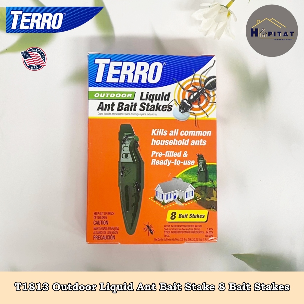 {TERRO®} T1813 Outdoor Liquid Ant Bait Stake 8 Bait Stakes ผลิตภัณฑ์กำจัดมด เหยื่อมด