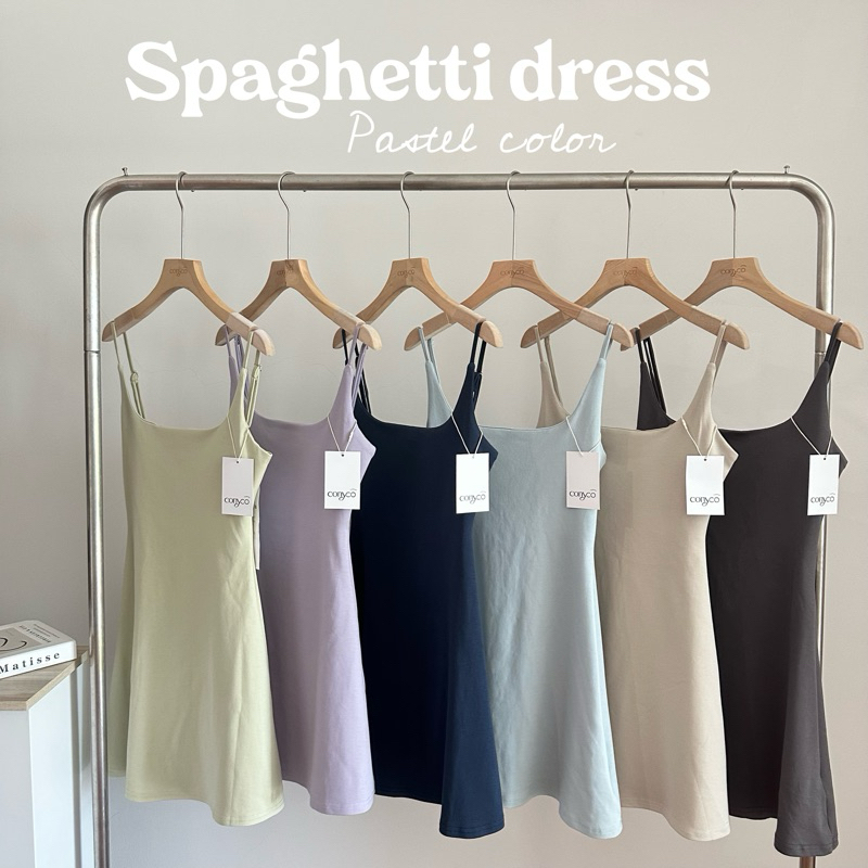 * รอสินค้าประมาน 1 อาทิตย์ conycolours | spaghetti dress เดรสสายเดี่ยวผ้ายืด * check size ก่อนสั่ง