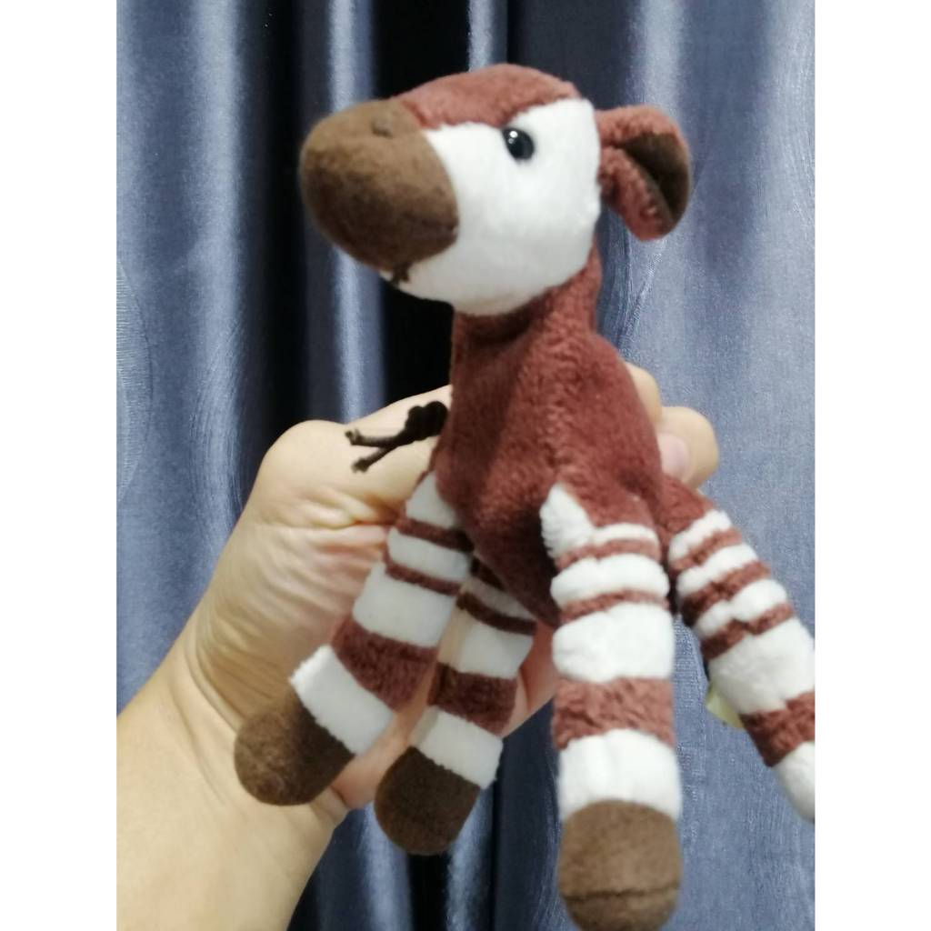 ตุ๊กตาพวงกุญแจ โอคาพี อังกฤษ: Okapi ขนาด 6 นิ้วไม่รวมความยาวหู ป้ายผ้า zoorasia
