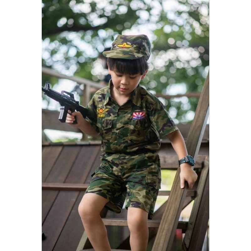 ชุดทหารมาแล้วพร้อมหมวก ถูกที่สุด