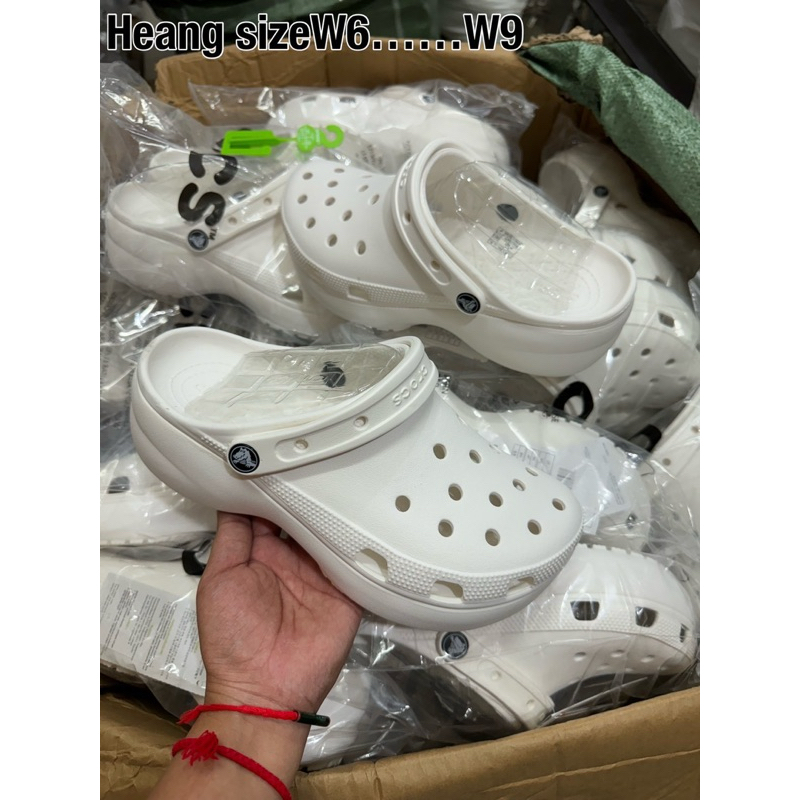 รองเท้าแตะ Crocs รองเท้าแตะสำหรับผู้หญิง size 36…40 สูง 2 CM สินค้าพร้อมจัดส่ง