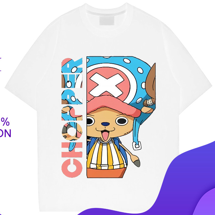[ Promotion ]ONE PIECE เสื้อยืด ด้วยวัสดุที่เป็นเอกลักษณ์ Chopper พิมพ์อะนิเมะ สไตล์ถนน cotton