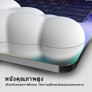 แผ่นรองข้อมือเมาส์คีย์บอร์ด ซิลิก้าเจล+ผ้าไลก้า กันลื่น ลายก้อนเมฆ Mouse Pad