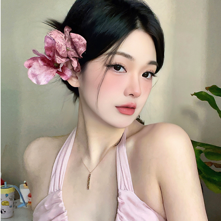 ในไทย💖กิ๊ฟติดผมกล้วยไม้ดอกไม้สีชมพูสไตล์เกาหลีInsแฟชั่นสําหรับผู้หญิงวันหยุดพักผ่อนเครื่องประดับผมแฟชั่น - รูปที่ 2