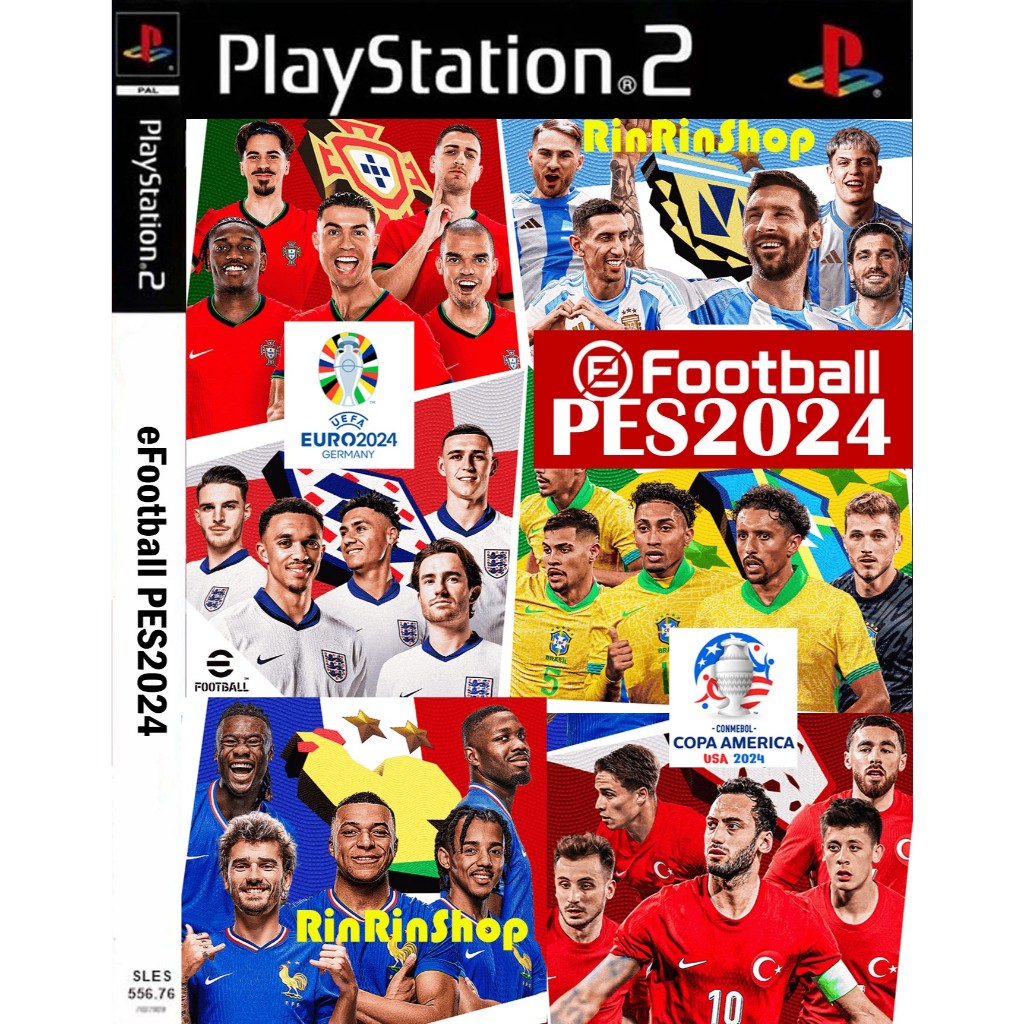 แผ่นเกมส์ PES 2024 V.4 Euro & Copa America Update Playstation 2 คุณภาพสูง ราคาถูก