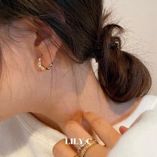 ✅พร้อมส่ง🔥 LILY.C ต่างหูห่วงแบบเกลียวเงิน S925 สไตล์มินิมอล