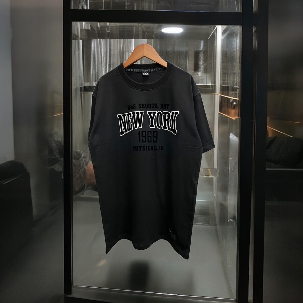 Shoutaday&hanabi เสื้อยิดคอกลม ผ้า cotton 100% เกรดA สกรีนงานกำมะหยี่