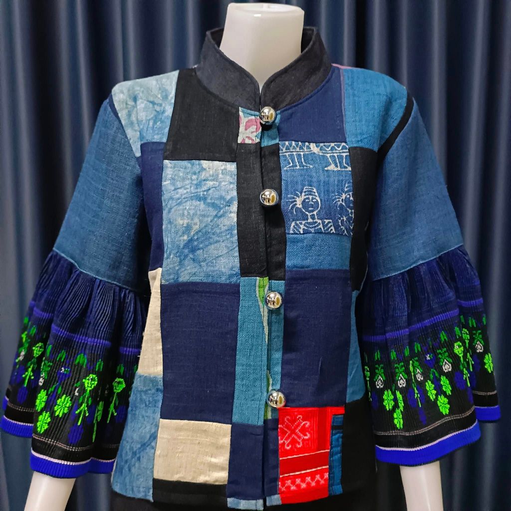 เสื้อผ้าต่อ แต่งแขนชายระบายม้งจีน (Size 40)