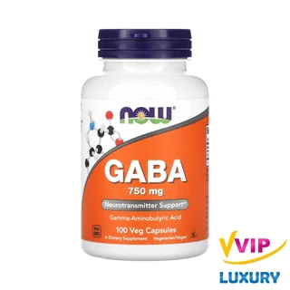 exp.07/2029 กาบา NOW Foods GABA 750 mg 100 Veg Capsules