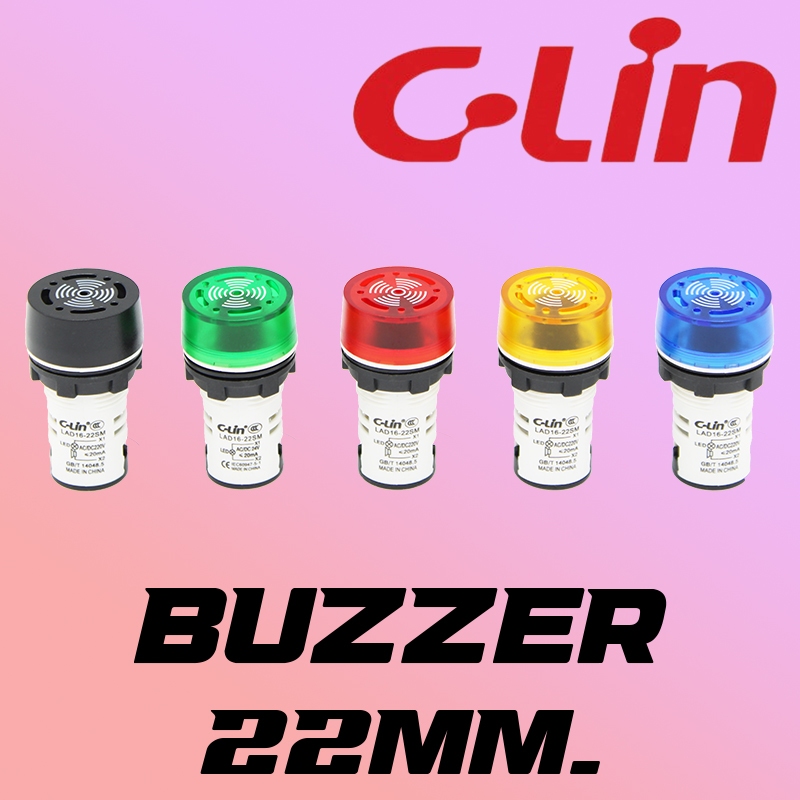 LAD16-22SM ( ED16-22SM ) Buzzer ออด  รู22mm. ไฟ 24VAC/DC และ 220VAC/DC "C-LIN"