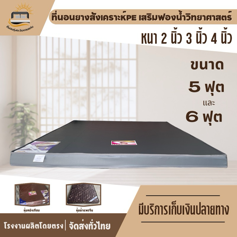 ที่นอน5และ6ฟุต หนา2“/3”/4“ เลือกความหนาที่ต้องการใช้งานได้
