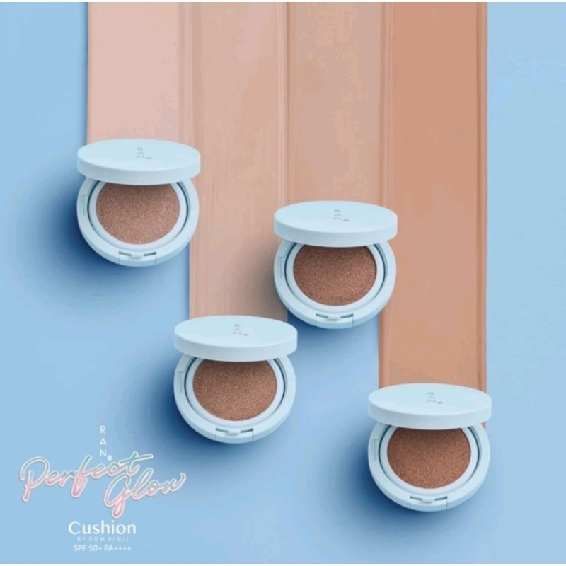 แป้งรันตลับฟ้า แป้งรันสูตรโกลว์ RAN COSMETIC Perfect Glow Cushion SPF 50+ PA+++ 15g. แบบตลับ