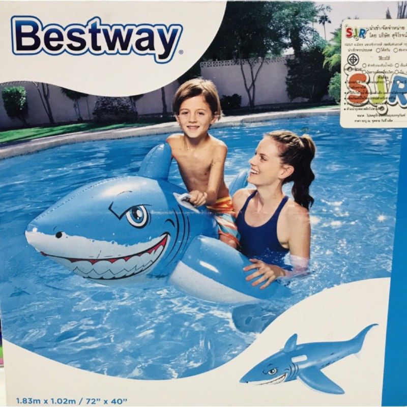 Bestway(เบสเวย์) แพยางเป่าลม แพฉลาม ขนาด 72" x 40" (ไม่ได้แถมที่สูบในตัว)