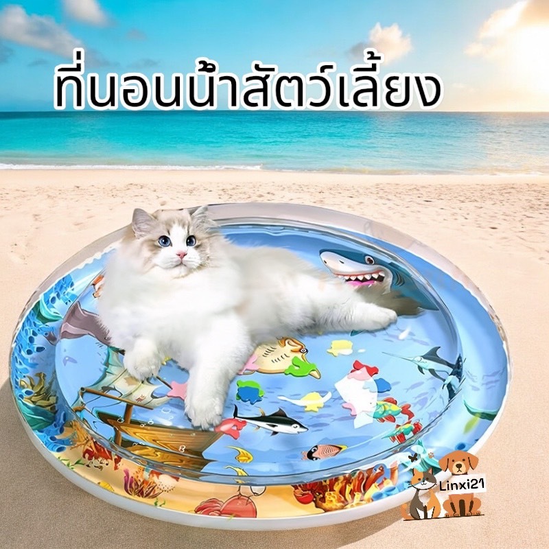 ที่นอนเป่าลมใส่น้ำ ที่นอนสัตว์เลี้ยง เสื่อเล่นน้ำเป่าลม T0-01